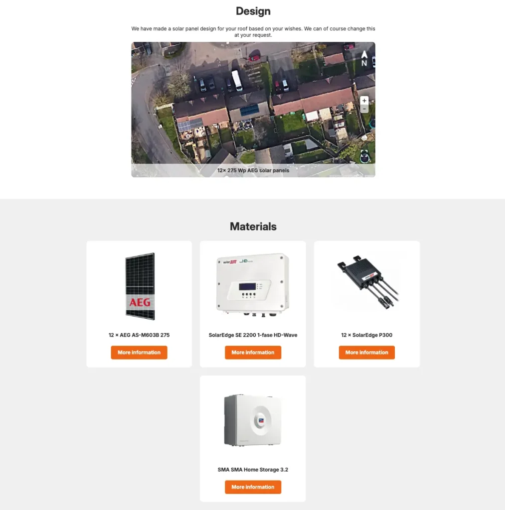 Solar Monkey PV Proposal with System Preview on the Customer's Roof and Product Pictures of the System.